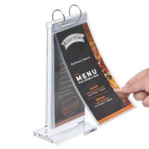 Acrylic Flip Menu Stand with C-Rings ADMD-01 (4)