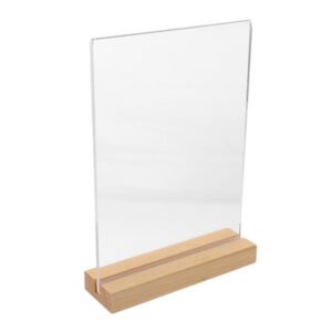 Acrylic Sign Holder with Wooden Base ADMD-04 (1)
