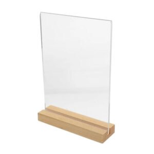 Acrylic Sign Holder with Wooden Base ADMD-04 (2)