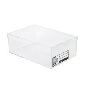 Clear acrylic sneaker display box with ventilated lid
