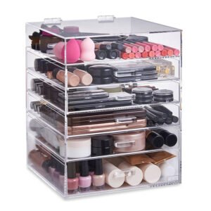 acrylic makeup cube organizer with drawers