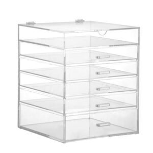 cosmetic makeup organizer with flip top lid