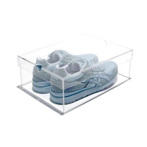 clear acrylic sneaker storage box with ventilated lid