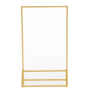 Gold-Trimmed Acrylic Sign Holder with Triangular Base ADMD-06 (5)