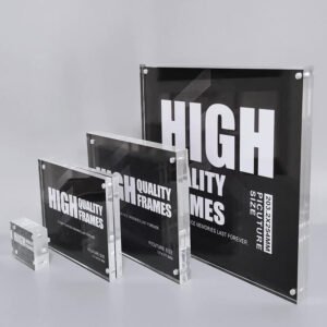magnetic acrylic picture frame on desk