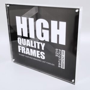 freestanding acrylic picture frame in portrait and landscape