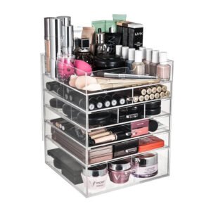 multi tier clear acrylic storage organizer