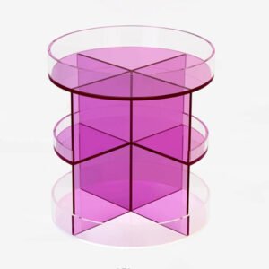 purple acrylic display stand for makeup and skincare