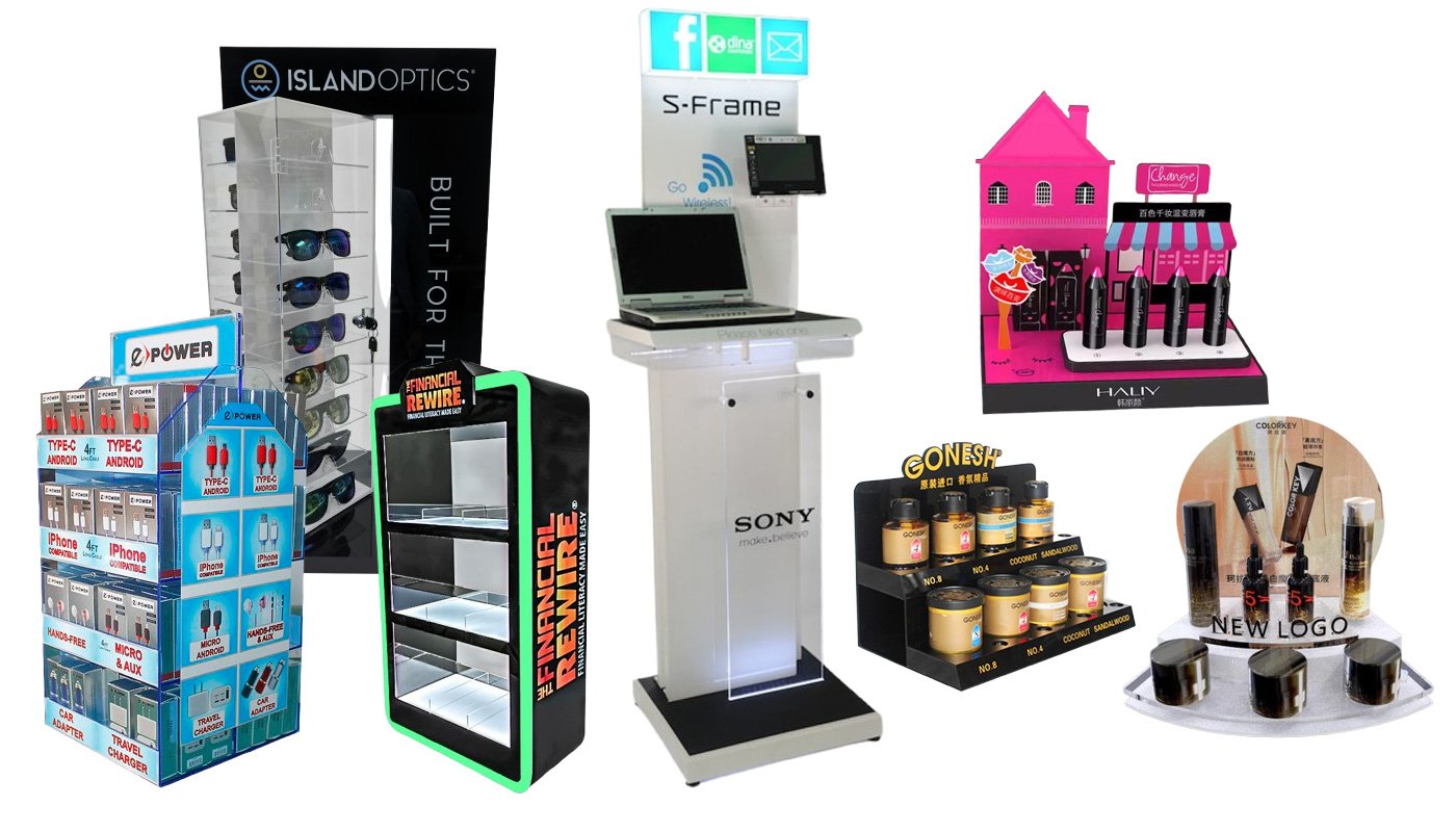 Bespoke custom acrylic displays for retail, POS, and furniture solutions