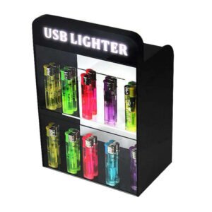 custom acrylic POS display stand for refillable gas torch lighters RSS-01 (1)