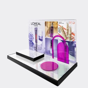 custom countertop acrylic cosmetics POP display stand RSCB-04 (5)