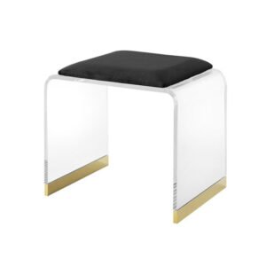acrylic vanity stool u shaped with velvet seat