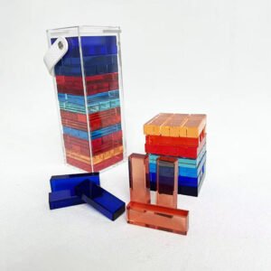 branded acrylic tumbling tower game colorful lucite blocks
