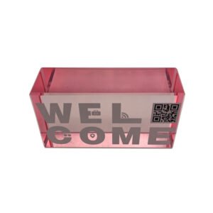 custom acrylic block sign with qr code