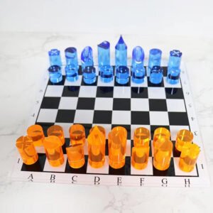 acrylic chess board clear with laser etched coordinates