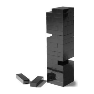 acrylic tumble tower set black blocks