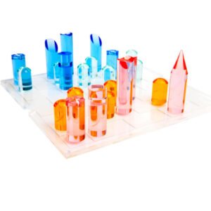acrylic checkers set lucite transparent board colorful pieces