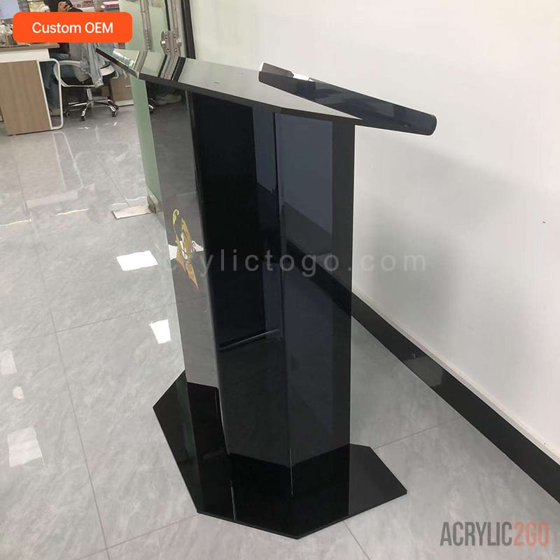 Black acrylic church lectern factory sample inspection - OEM production - ACRYLIC2GO