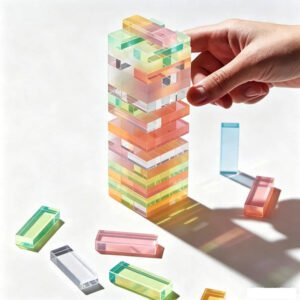 custom acrylic stacking blocks multicolor lucite game set