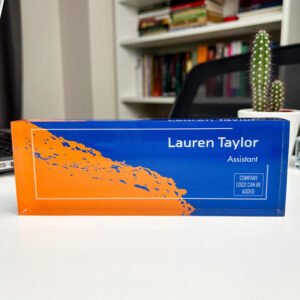 personalized acrylic desk name plate on office desk