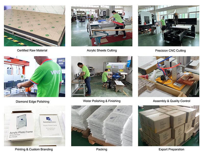 Custom Acrylic Photo Frames Manufacturing Process OEM Acrylic Frames