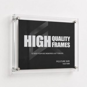 acrylic floating frame used in office wall display