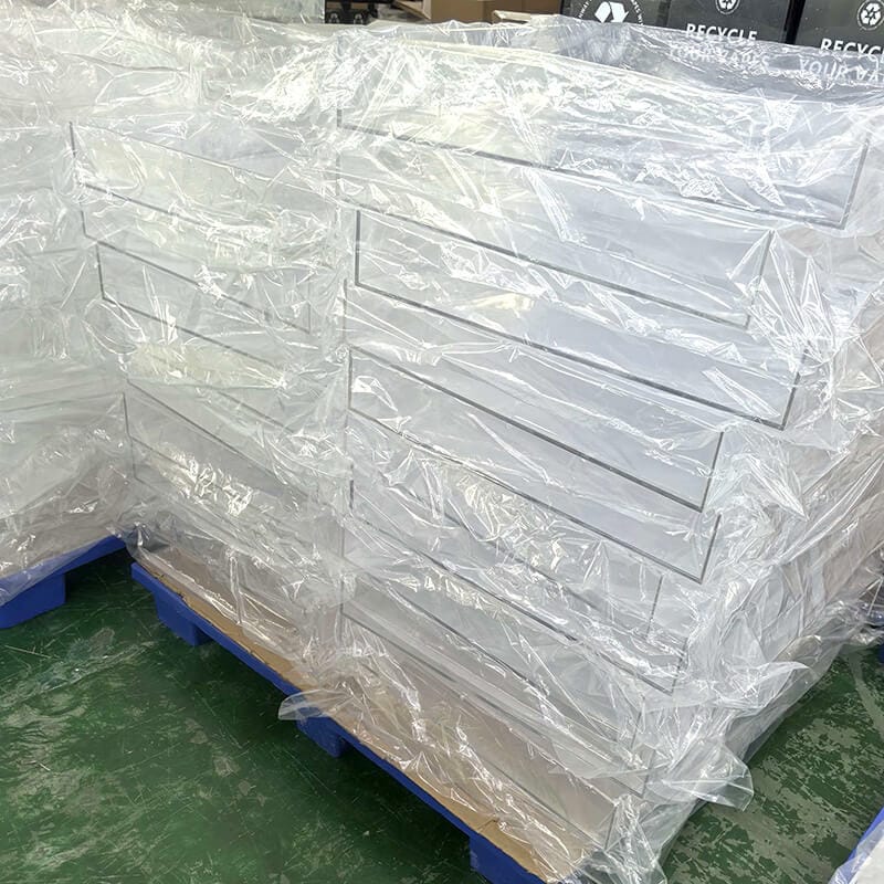 acrylic shadow box frames packed with PE protective bags