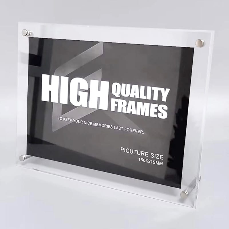 frameless acrylic floating frame tabletop display system