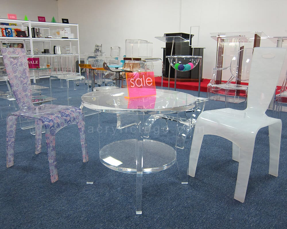 Custom acrylic furniture manufacturing and OEM production showcase by ACRYLIC2GO