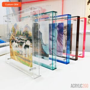Acrylic box frame depth color edge side view - custom OEM fabrication - ACRYLIC2GO