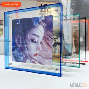 Custom color acrylic box frame lineup - wholesale OEM options - ACRYLIC2GO