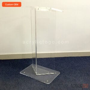 Minimalist acrylic podium with detachable base - OEM manufacturer - ACRYLIC2GO